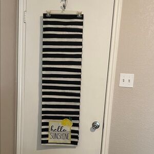 Black and White Striped Table Runner. Table cloth. Farmhouse